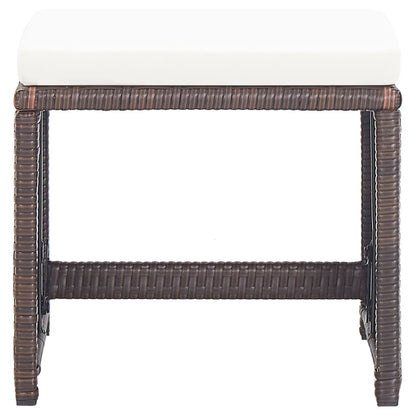 Tuinkrukken Met Kussens Poly Rattan Bruin en wit