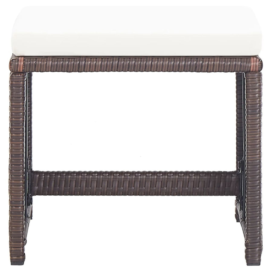 Tuinkrukken Met Kussens Poly Rattan Bruin en wit