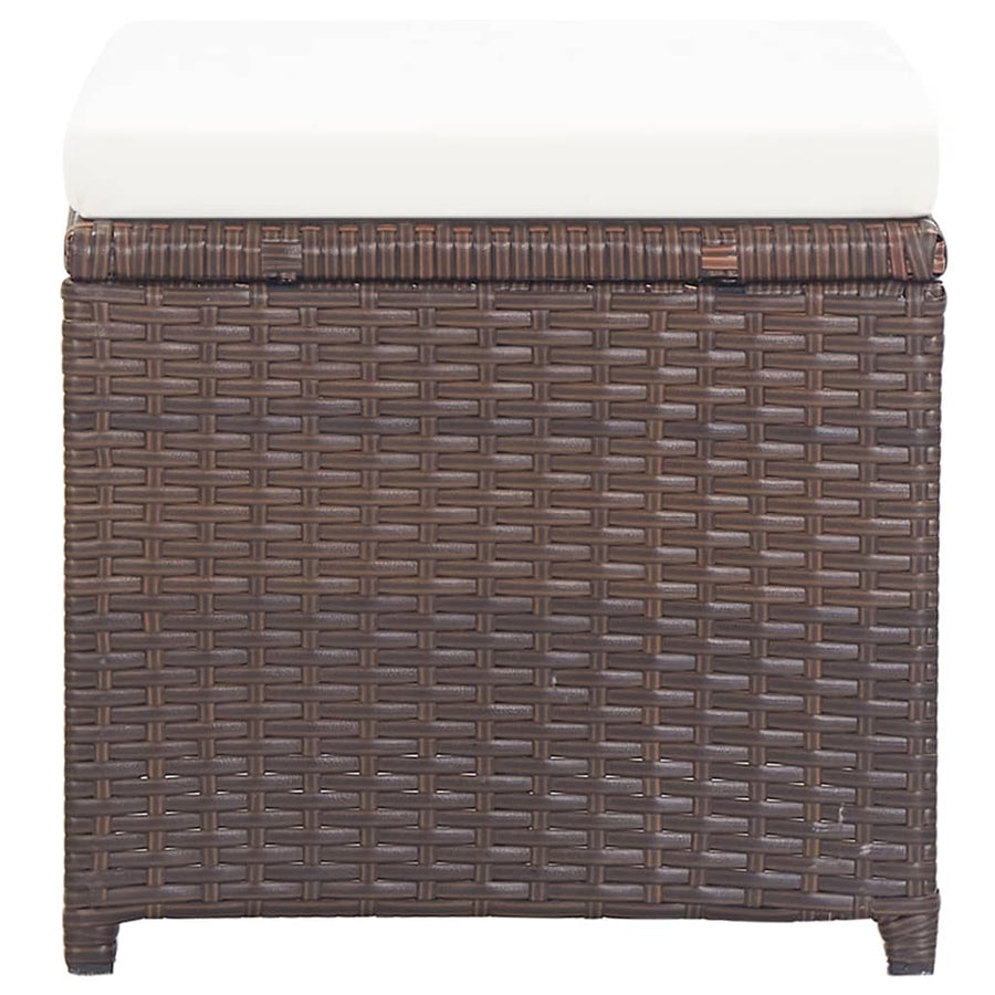Tuinkrukken Met Kussens Poly Rattan Bruin en wit
