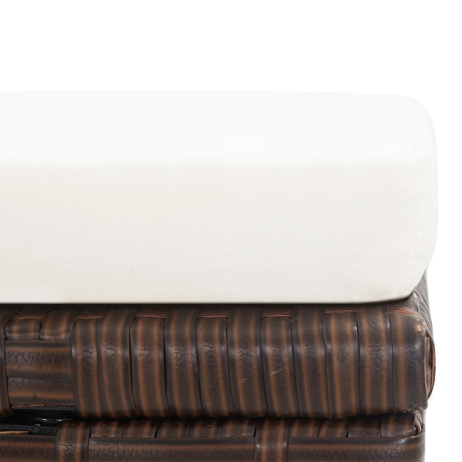 Tuinkrukken Met Kussens Poly Rattan Bruin en wit