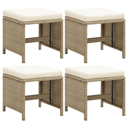 Tuinkrukken Met Kussens Poly Rattan Beige