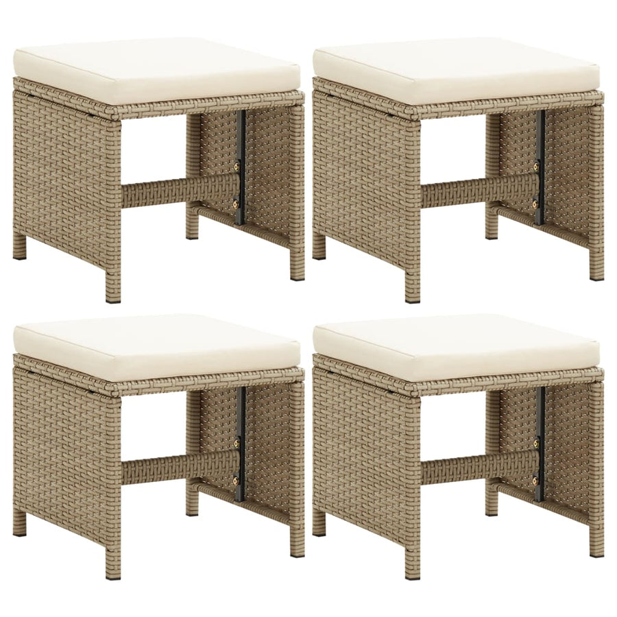 Tuinkrukken Met Kussens Poly Rattan Beige