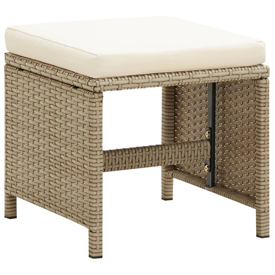 Tuinkrukken Met Kussens Poly Rattan Beige