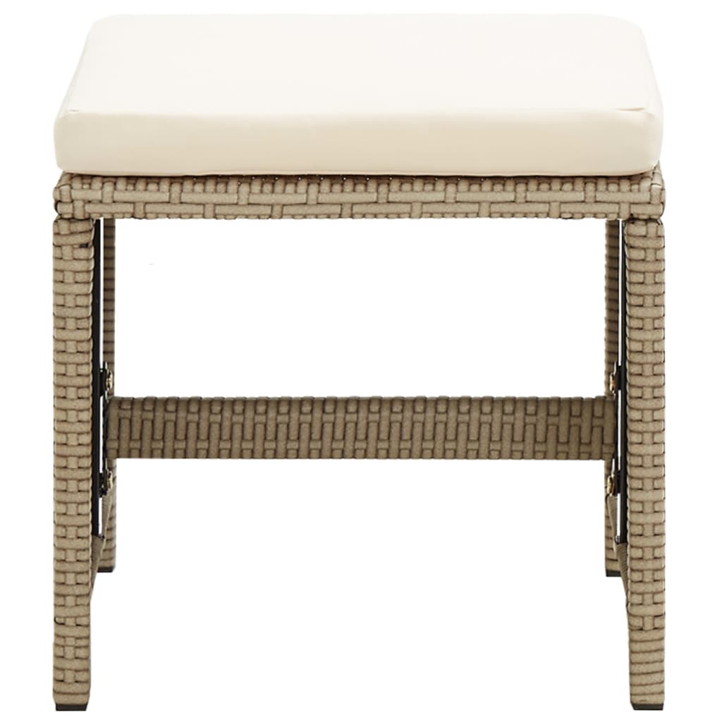 Tuinkrukken Met Kussens Poly Rattan Beige