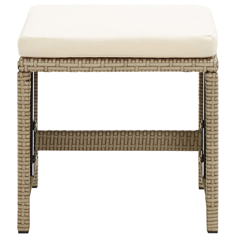 Tuinkrukken Met Kussens Poly Rattan Beige