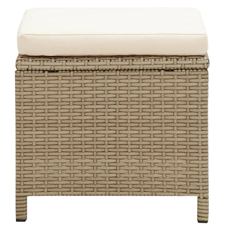 Tuinkrukken Met Kussens Poly Rattan Beige