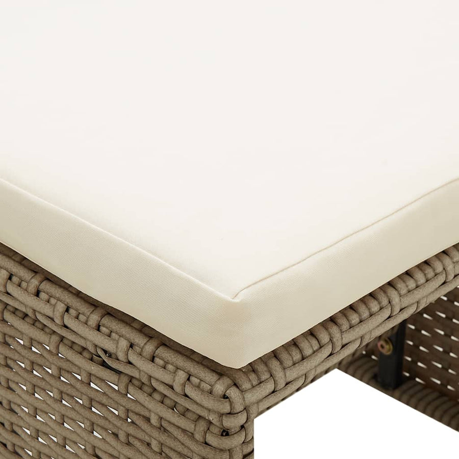 Tuinkrukken Met Kussens Poly Rattan Beige