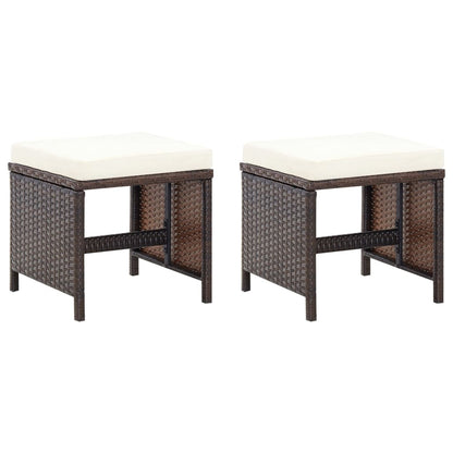 -Delige Tuinstoelen- En Voetenbankenset Poly Rattan Bruin