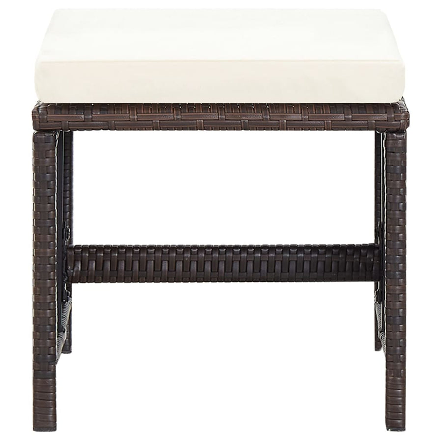 -Delige Tuinstoelen- En Voetenbankenset Poly Rattan Bruin