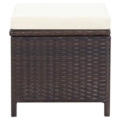 -Delige Tuinstoelen- En Voetenbankenset Poly Rattan Bruin