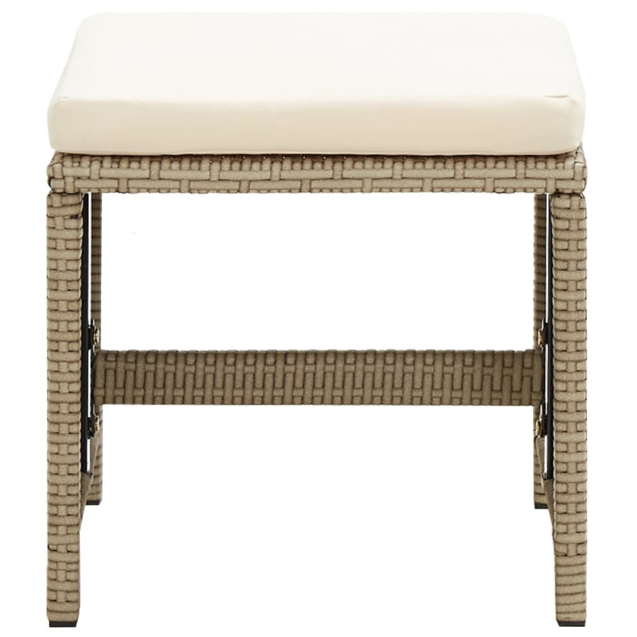 Tuinstoelen 2 St Met Voetenbanken Poly Rattan Beige