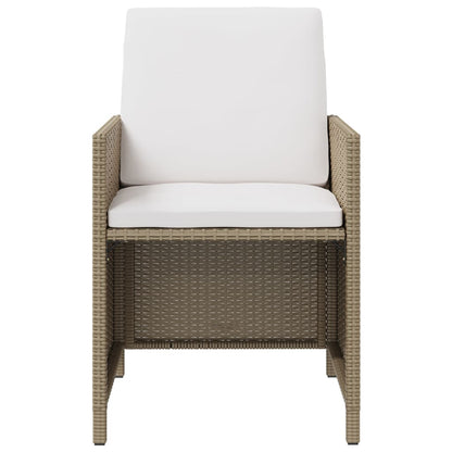 Tuinstoelen 2 St Met Voetenbanken Poly Rattan Beige