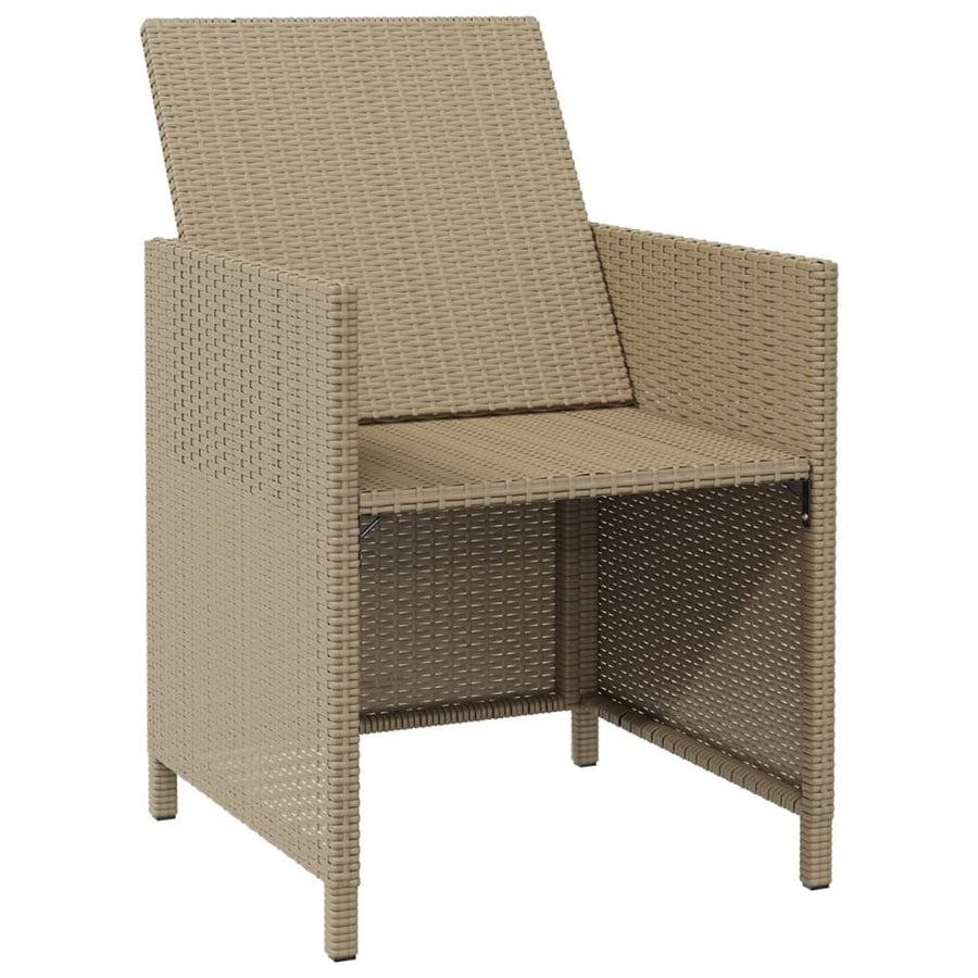 Tuinstoelen 2 St Met Voetenbanken Poly Rattan Beige