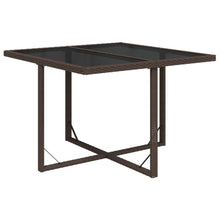 Tuintafel 09X07X74 Cm Poly Rattan En Glas Bruin
