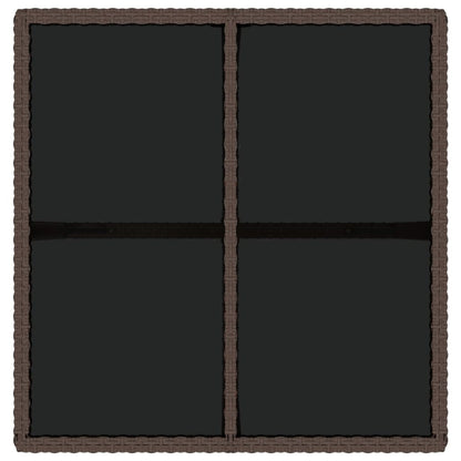 Tuintafel 09X07X74 Cm Poly Rattan En Glas Bruin