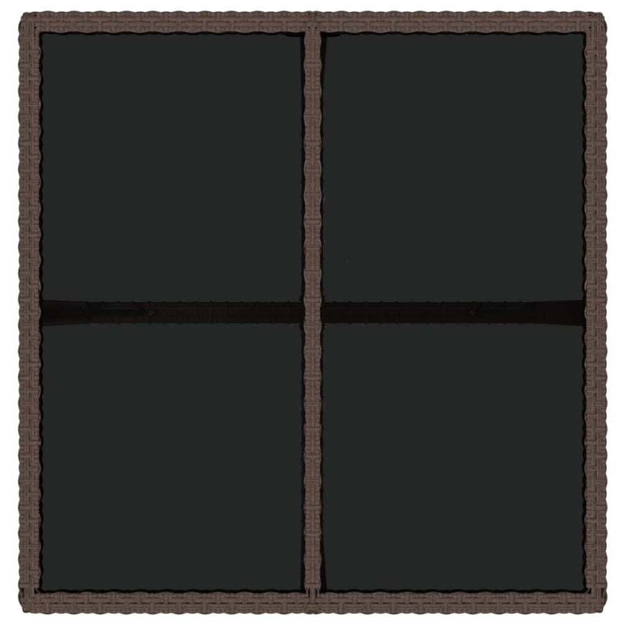Tuintafel 09X07X74 Cm Poly Rattan En Glas Bruin