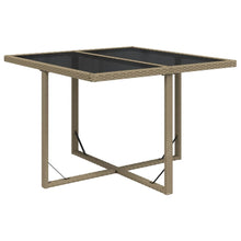 Tuintafel 09X07X74 Cm Poly Rattan En Glas Beige