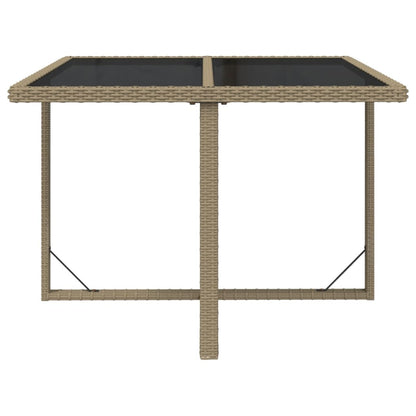 Tuintafel 09X07X74 Cm Poly Rattan En Glas Beige