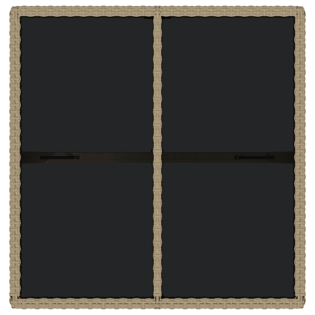 Tuintafel 09X07X74 Cm Poly Rattan En Glas Beige