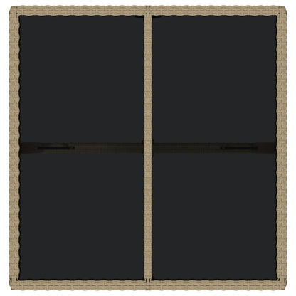 Tuintafel 09X07X74 Cm Poly Rattan En Glas Beige