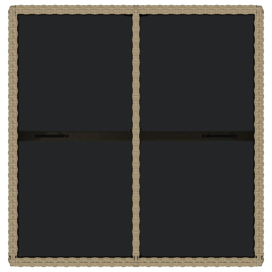 Tuintafel 09X07X74 Cm Poly Rattan En Glas Beige