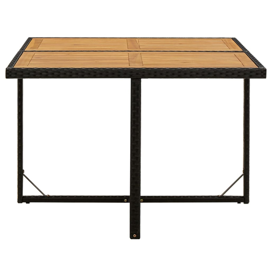 Tuintafel 09X07X74 Cm Poly Rattan En Massief Acaciahout Zwart