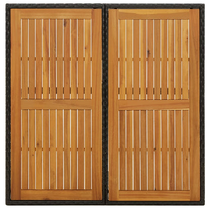 Tuintafel 09X07X74 Cm Poly Rattan En Massief Acaciahout Zwart