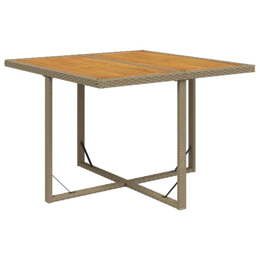Tuintafel 09X07X74 Cm Poly Rattan En Massief Acaciahout Beige