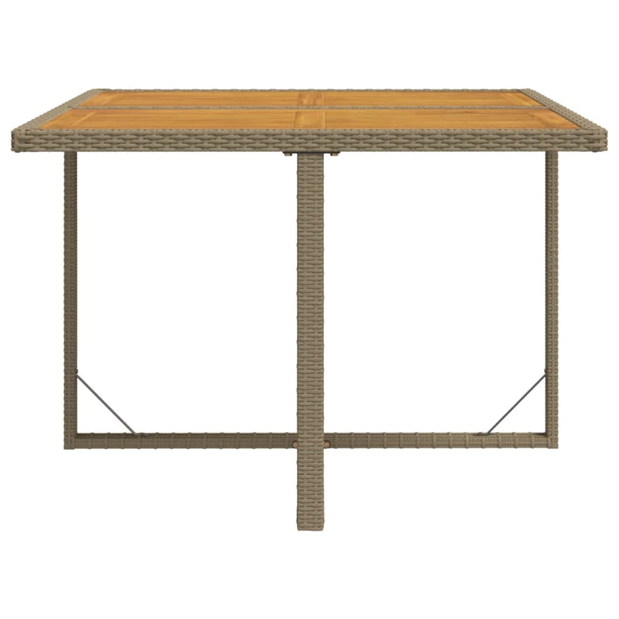 Tuintafel 09X07X74 Cm Poly Rattan En Massief Acaciahout Beige
