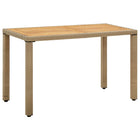 Garden Table 123X60X74 Cm Poly Rattan And Solid Acacia Wood Beige