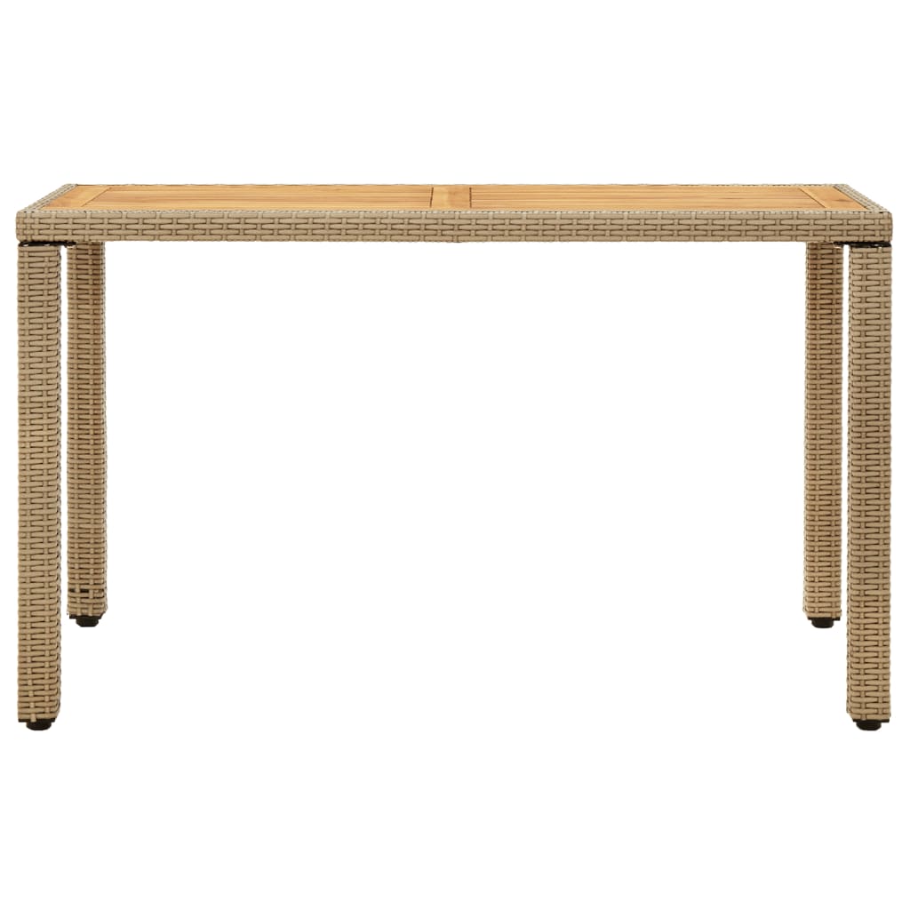 Tuintafel 123X60X74 Cm Poly Rattan En Massief Acaciahout Beige