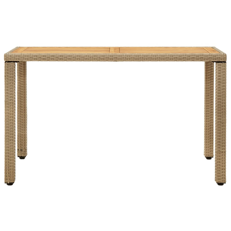 Tuintafel 123X60X74 Cm Poly Rattan En Massief Acaciahout Beige