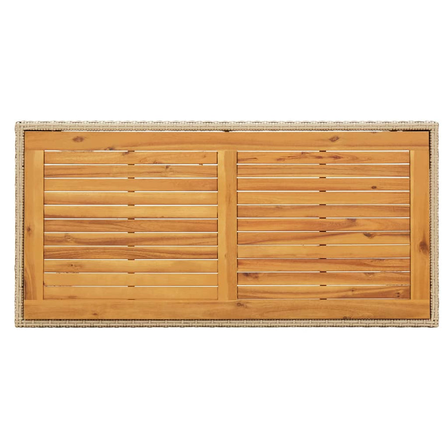 Tuintafel 123X60X74 Cm Poly Rattan En Massief Acaciahout Beige