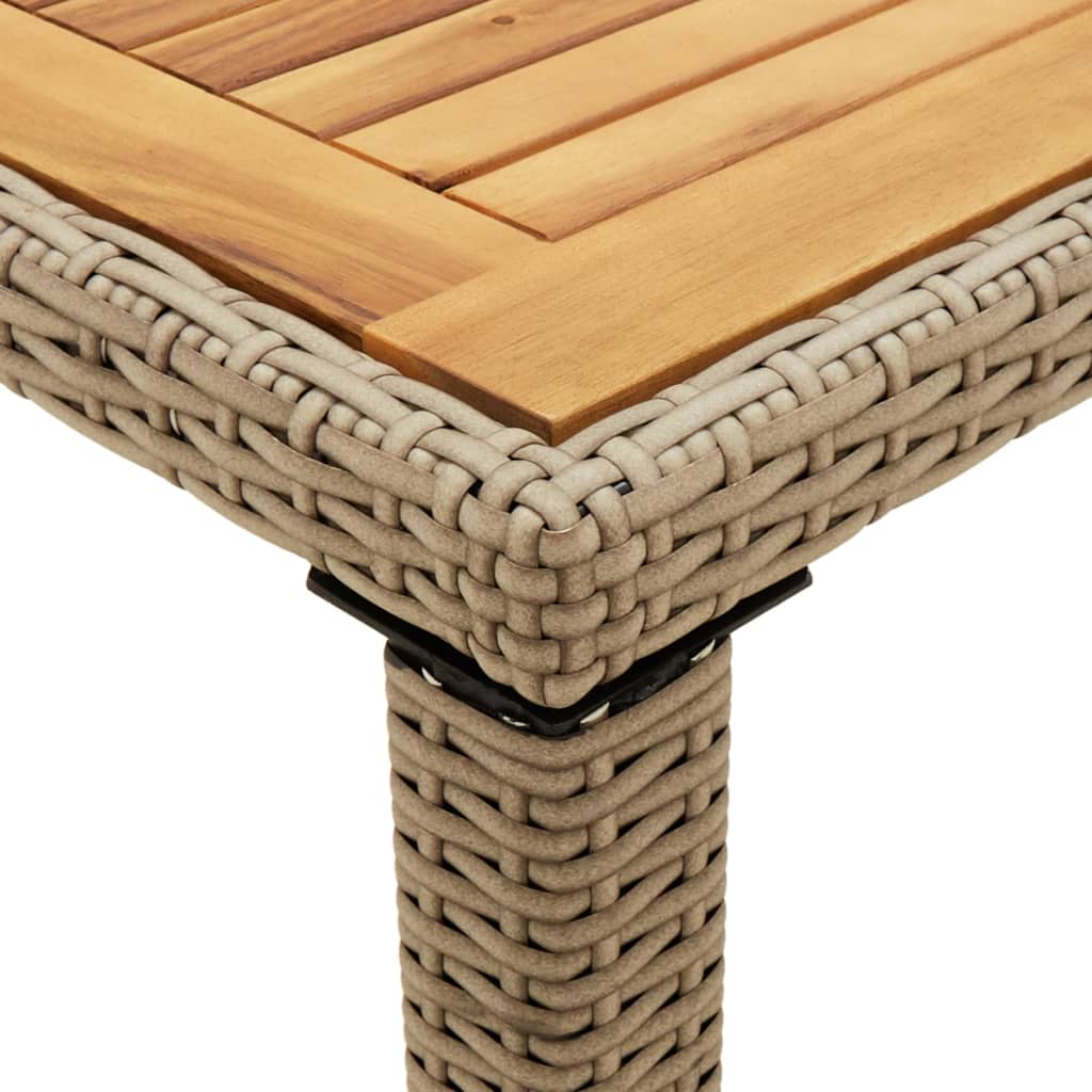 Tuintafel 123X60X74 Cm Poly Rattan En Massief Acaciahout Beige