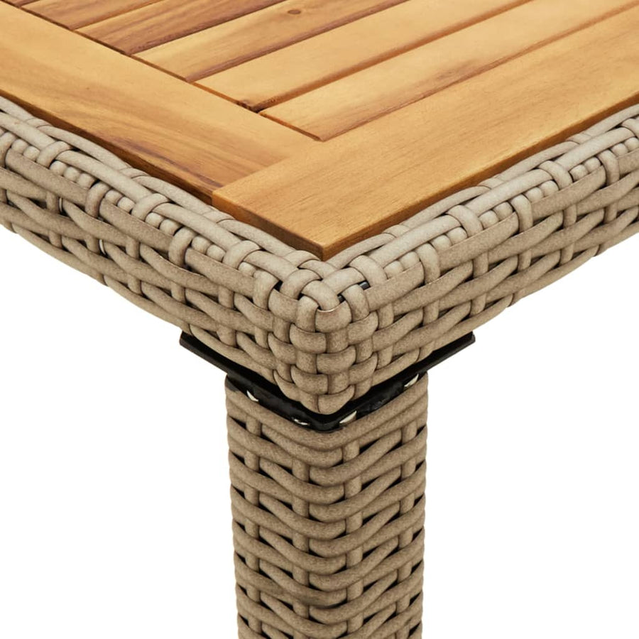 Tuintafel 123X60X74 Cm Poly Rattan En Massief Acaciahout Beige