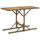 Garden Table Solid Acacia Wood and Poly Rattan Beige
