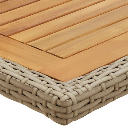 Tuintafel Massief Acaciahout En Poly Rattan Beige en bruin