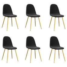 Eetkamerstoelen 6 st fluweel zwart 6 Zwart