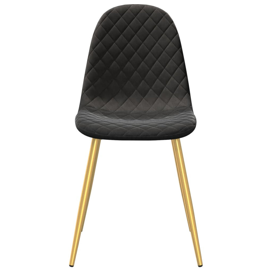 Eetkamerstoelen 6 st fluweel zwart 6 Zwart