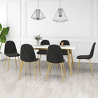 Eetkamerstoelen 6 st fluweel zwart 45x53,5x83 cm
