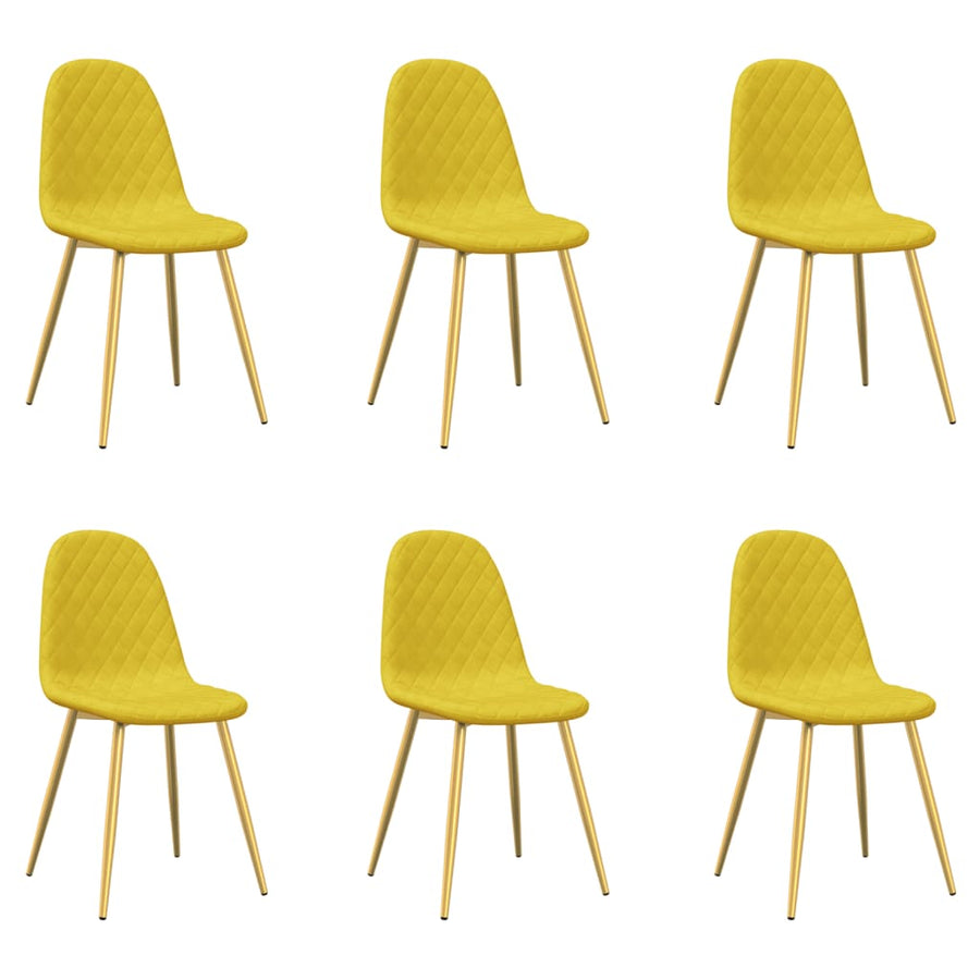 Eetkamerstoelen 6 st fluweel mosterdgeel 6 Mosterdgeel