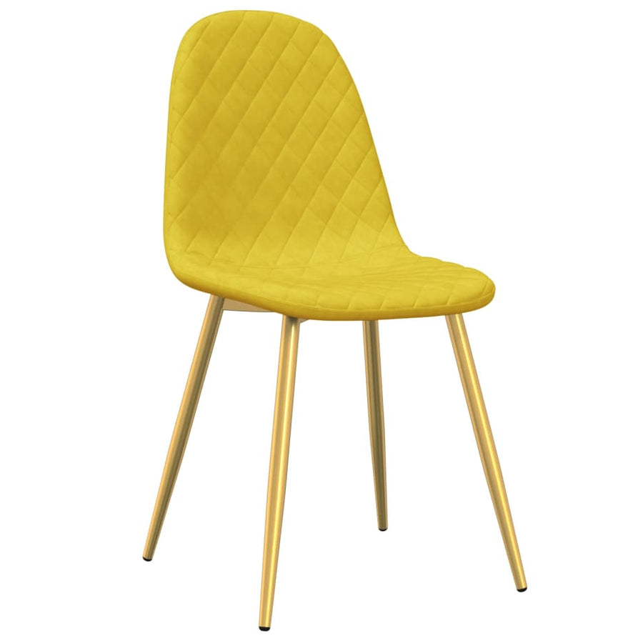 Eetkamerstoelen 6 st fluweel mosterdgeel 6 Mosterdgeel