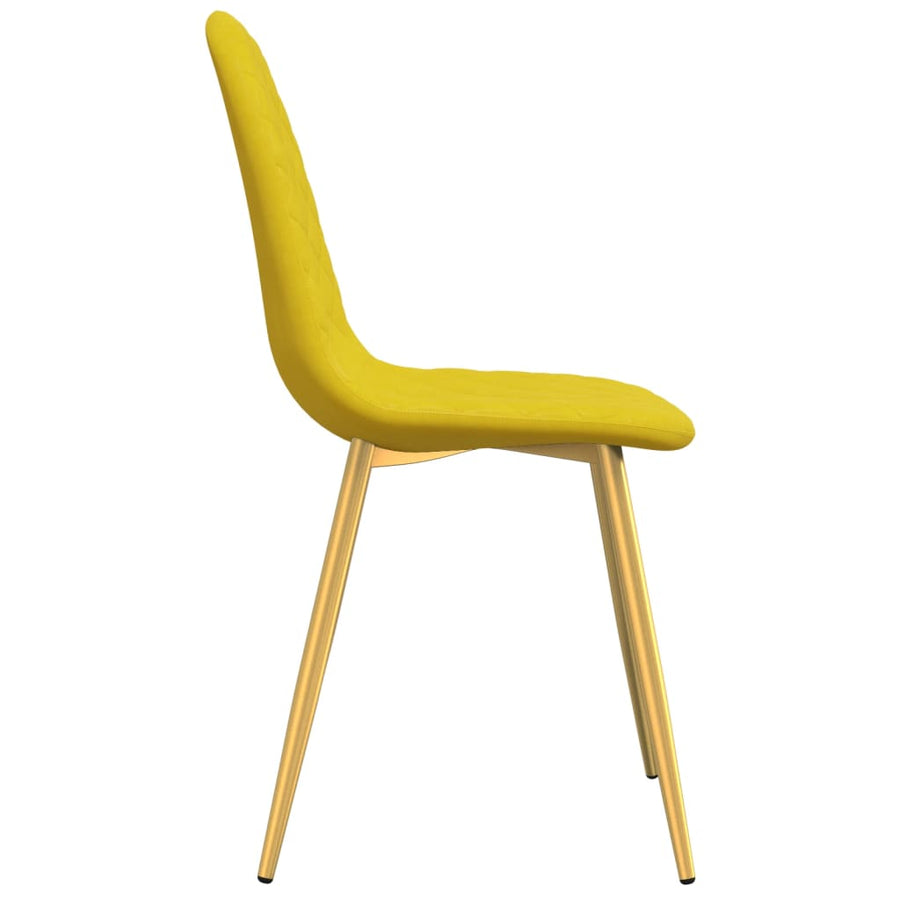 Eetkamerstoelen 6 st fluweel mosterdgeel 6 Mosterdgeel
