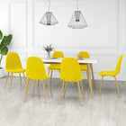 Eetkamerstoelen 6 st fluweel mosterdgeel 45x53.5x83 cm