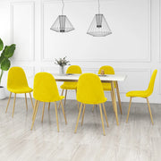 Eetkamerstoelen 6 st fluweel mosterdgeel 45x53.5x83 cm