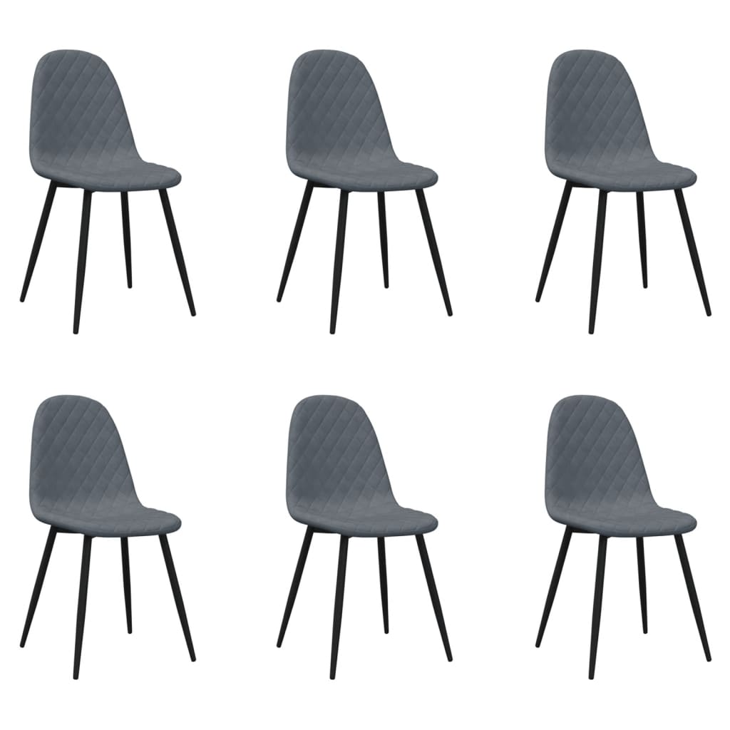 Eetkamerstoelen Fluweel 6 Donkergrijs