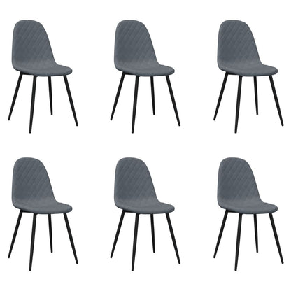 Eetkamerstoelen Fluweel 6 Donkergrijs
