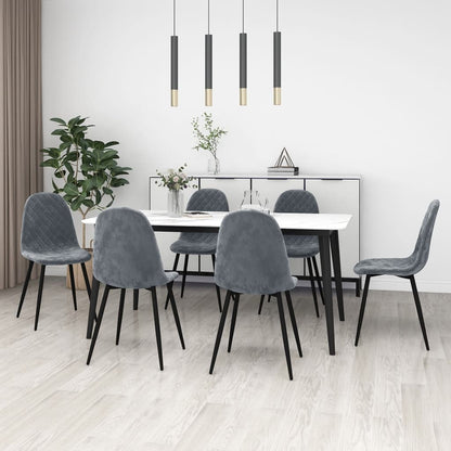 Eetkamerstoelen Fluweel 6 Donkergrijs
