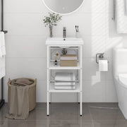Wastafelframe 79x38x83 cm ijzer zwart