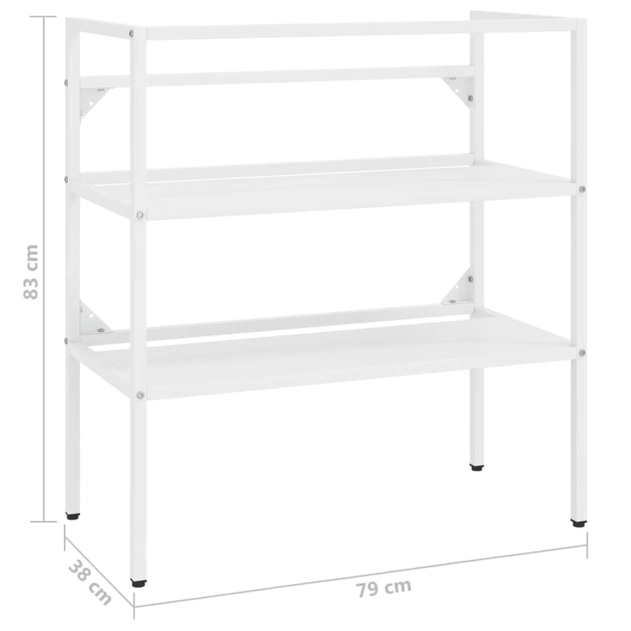 Wastafelframe 79x38x83 cm ijzer wit 79 x 38 x 83 cm Wit